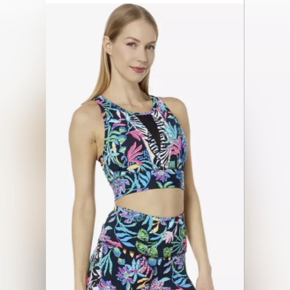 New With Tags Lilly Pulitzer Onyx Paradise Glow Somerset Sports Bra. Size M.